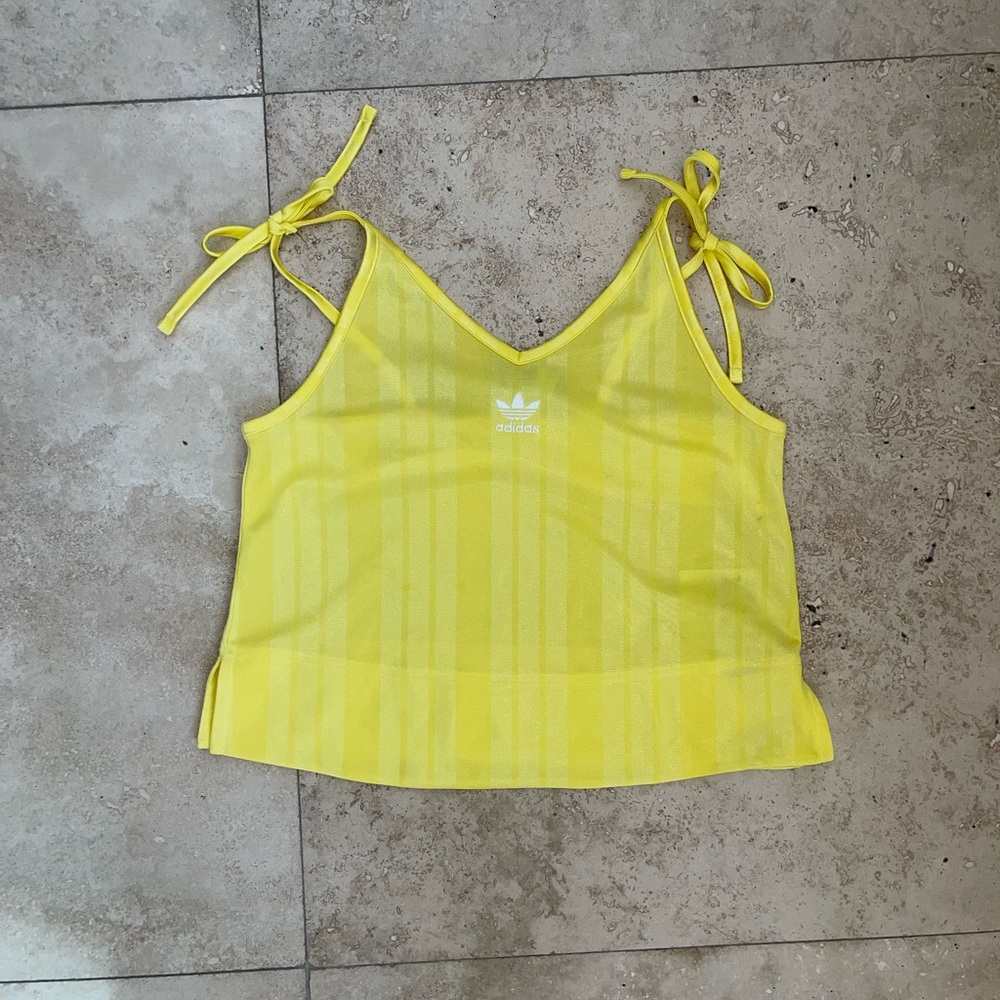 Adidas XS yellow crop tank top
